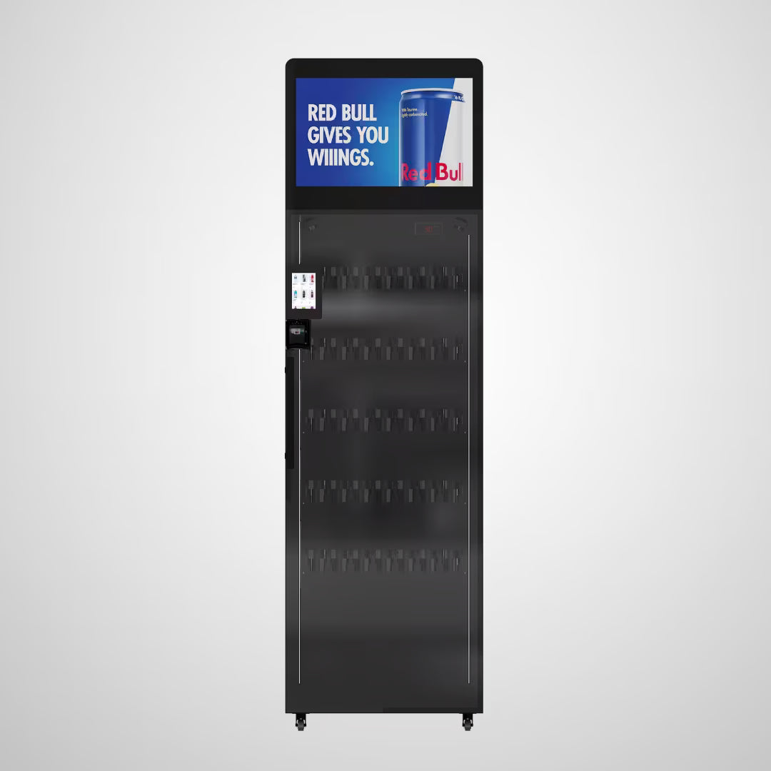 
Category

Specification

Model

ReyVend 1.0

Dimensions (H×W×D)

89.57" × 26.38" × 24.21"

Recognition Technology

AI Visual Recognition

Payment Method

Nayax VPOS Touch, Contactless / Card Swipe / NFC

Displays

7" Android tablet (Product Display/Pricing) + 27" LCD Digital Topper

Communication

4G / Wired / Wi-Fi

Product Capacity

300+ Bottles (Standard)

Temperature Range

35 to 47 degrees Fahrenheit (Refrigerated)

Rated Power

380W

Energy Consumption

2.3 kWh / 24h

Noise Level

≤50 dB

Weight

150