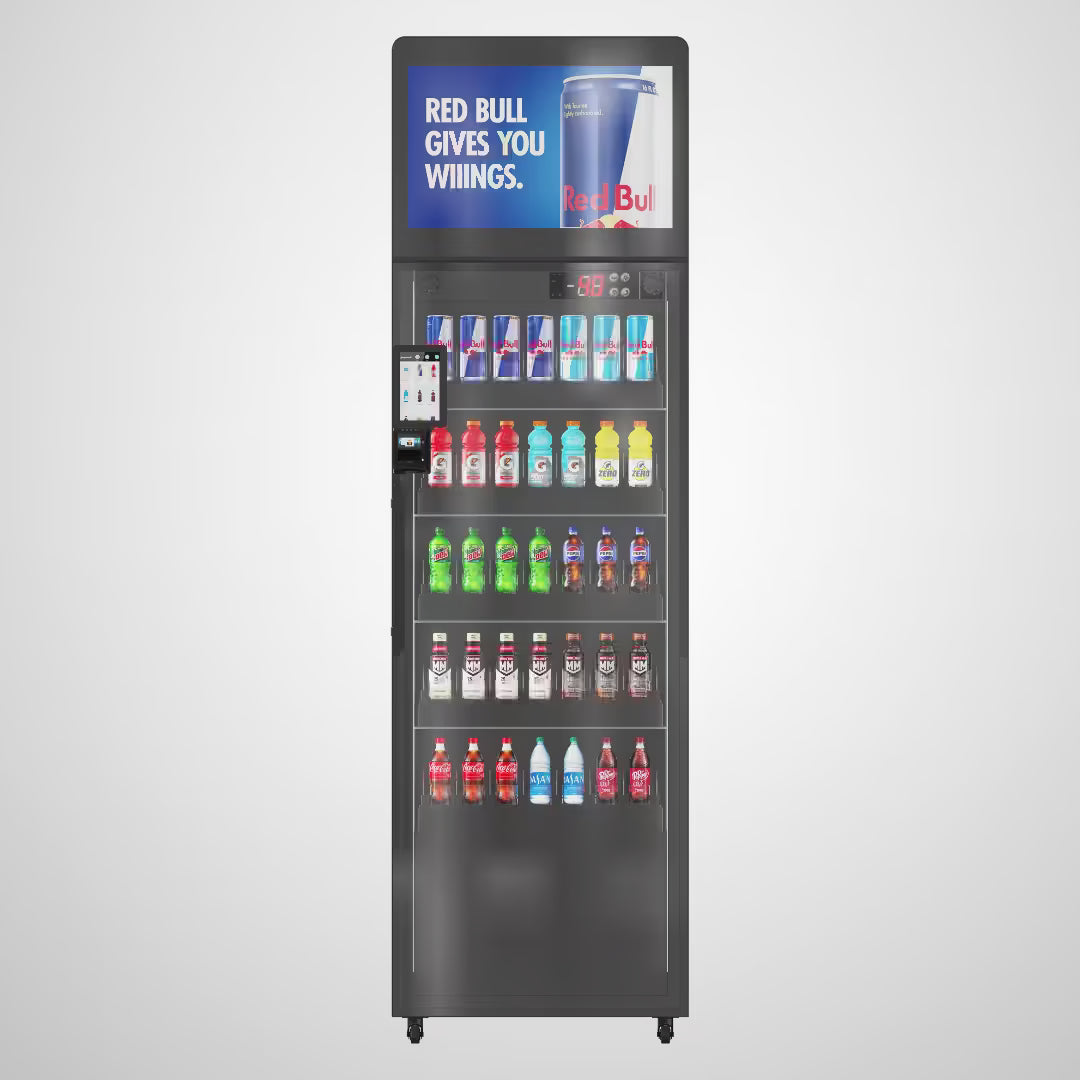 The ReyVend Smart Cooler is the future of refrigerated vending. Combining AI machine learning and camera-based product recognition with integrated payments, it creates a fully automated, frictionless retail experience. It completely bypasses scanning and buttons, delivering a true “tap, grab, and go” checkout process.

