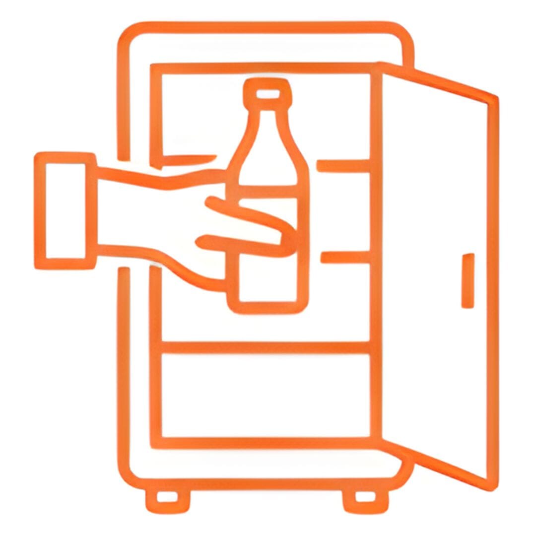 mart vending cooler icon showing beverage pickup