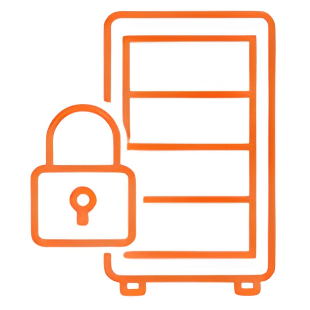 AI Smart Vending Machine with security lock symbol