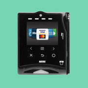 Nayax VPOS Touch credit card reader for VapeTM vending machines, supporting Visa, Mastercard, and contactless payments.