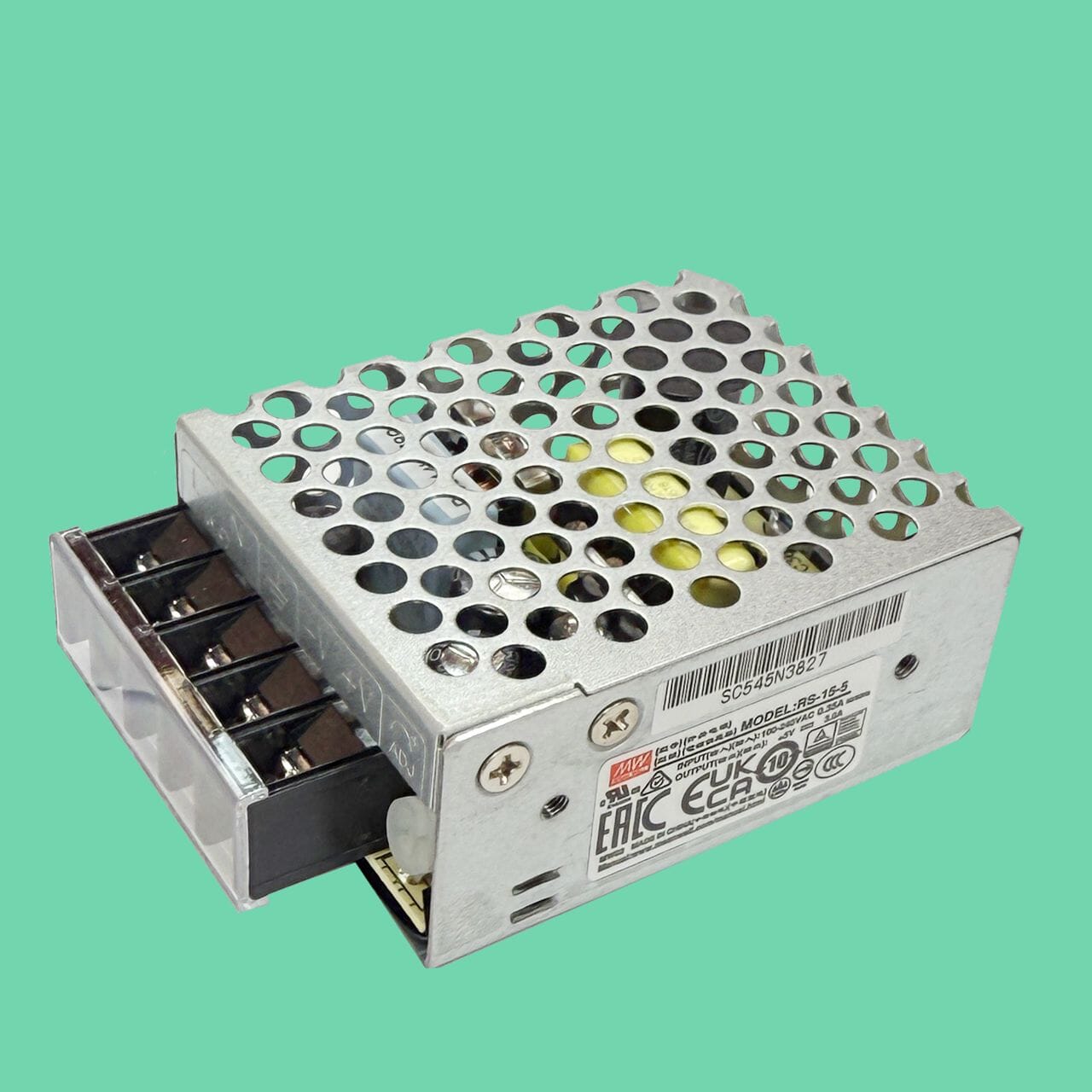5V power supply unit for ReyVend AI Smart Cooler providing stable power to computer vision and vending system components