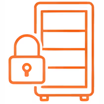 Smart cooler vending machine lock security icon representing access control and theft prevention
